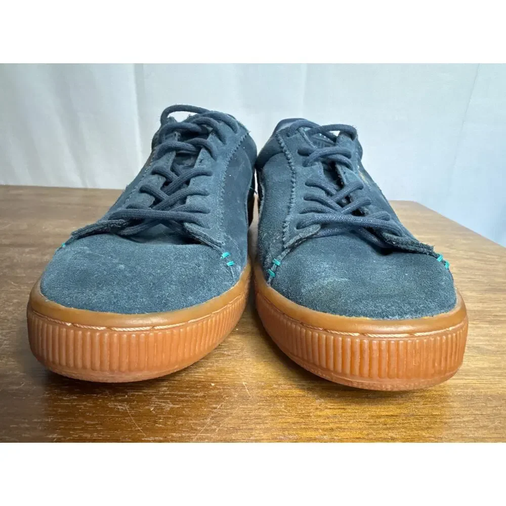 Puma Suede Crafted Pack Size 7 Mens Blue Shoes 356172 Gum Soles Classic Sneakers